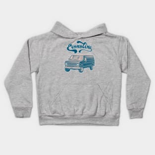 Vintage Custom Econoline Van / Faded Thrift Style Retro Design Kids Hoodie